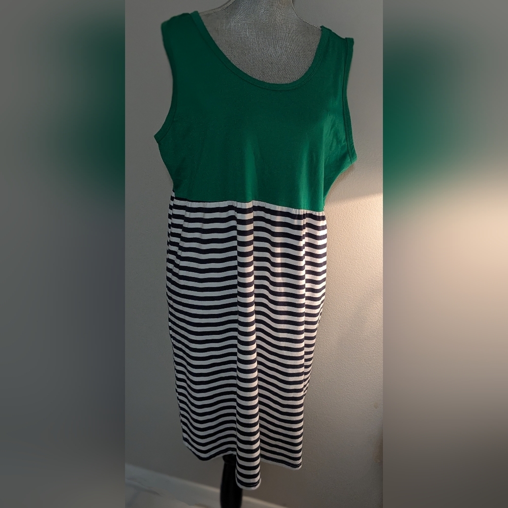 NWT LOLLY WOLLY  Doodle XXL sleeveless dress green & navy